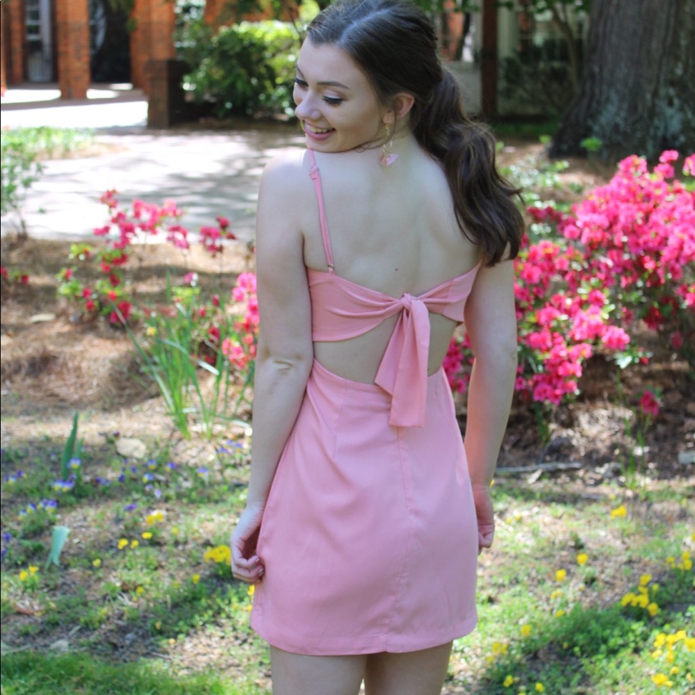 Pink mini dress